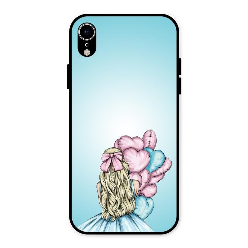 Styles Girl With Balloon Glass Case For iPhone XR