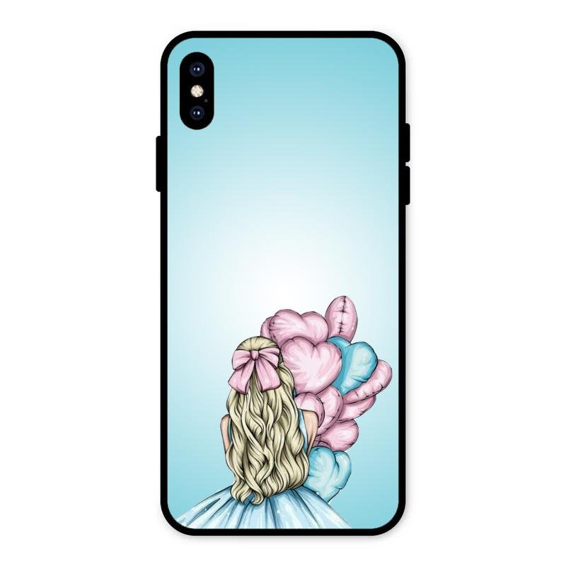Styles Girl With Balloon Glass Case For iPhone XS Max