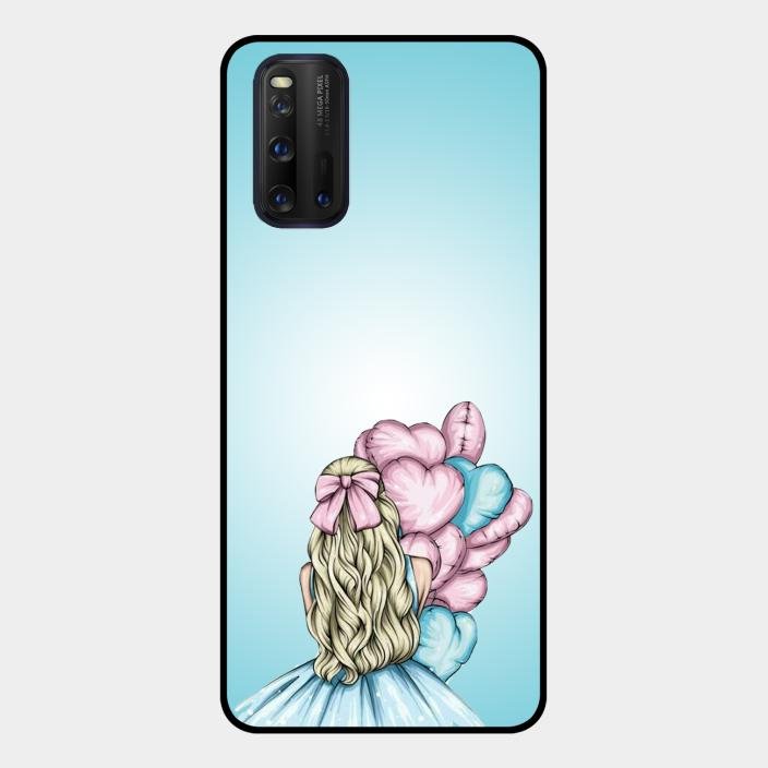 Styles Girl With Balloon Glass Case For Iqoo 3 5G