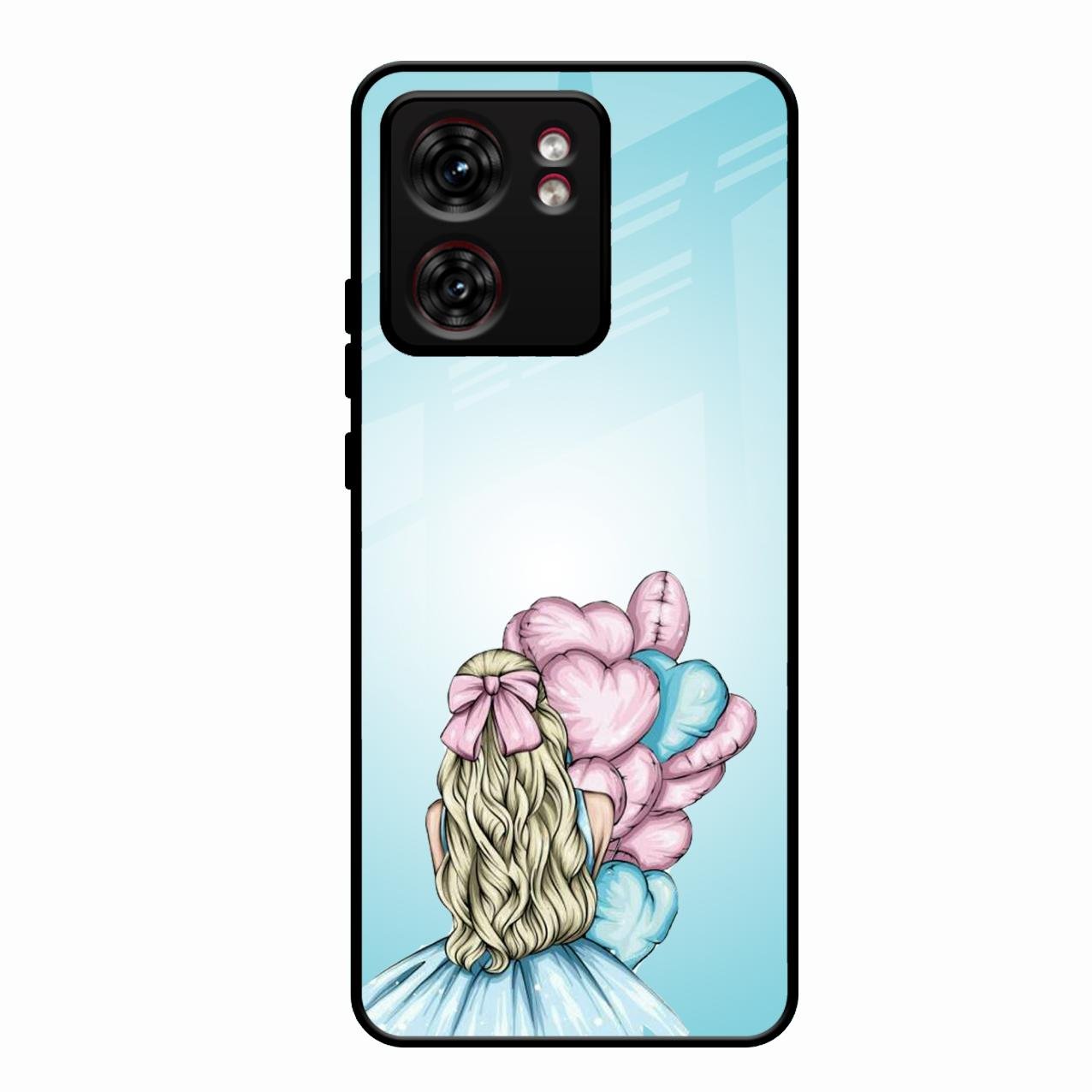 Styles Girl With Balloon Glass Case For Motorola Edge 40