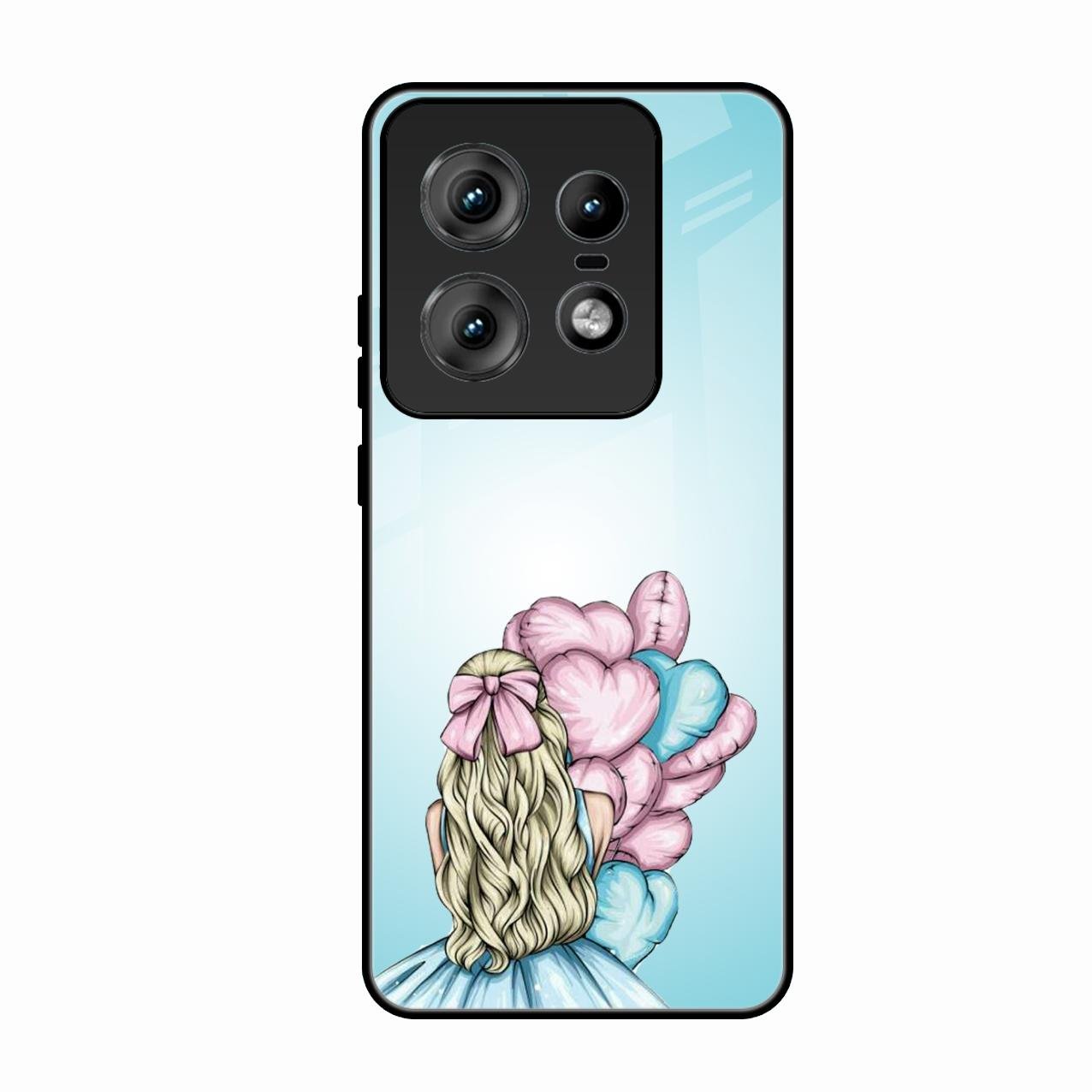 Styles Girl With Balloon Glass Case For Motorola Edge 50 Pro