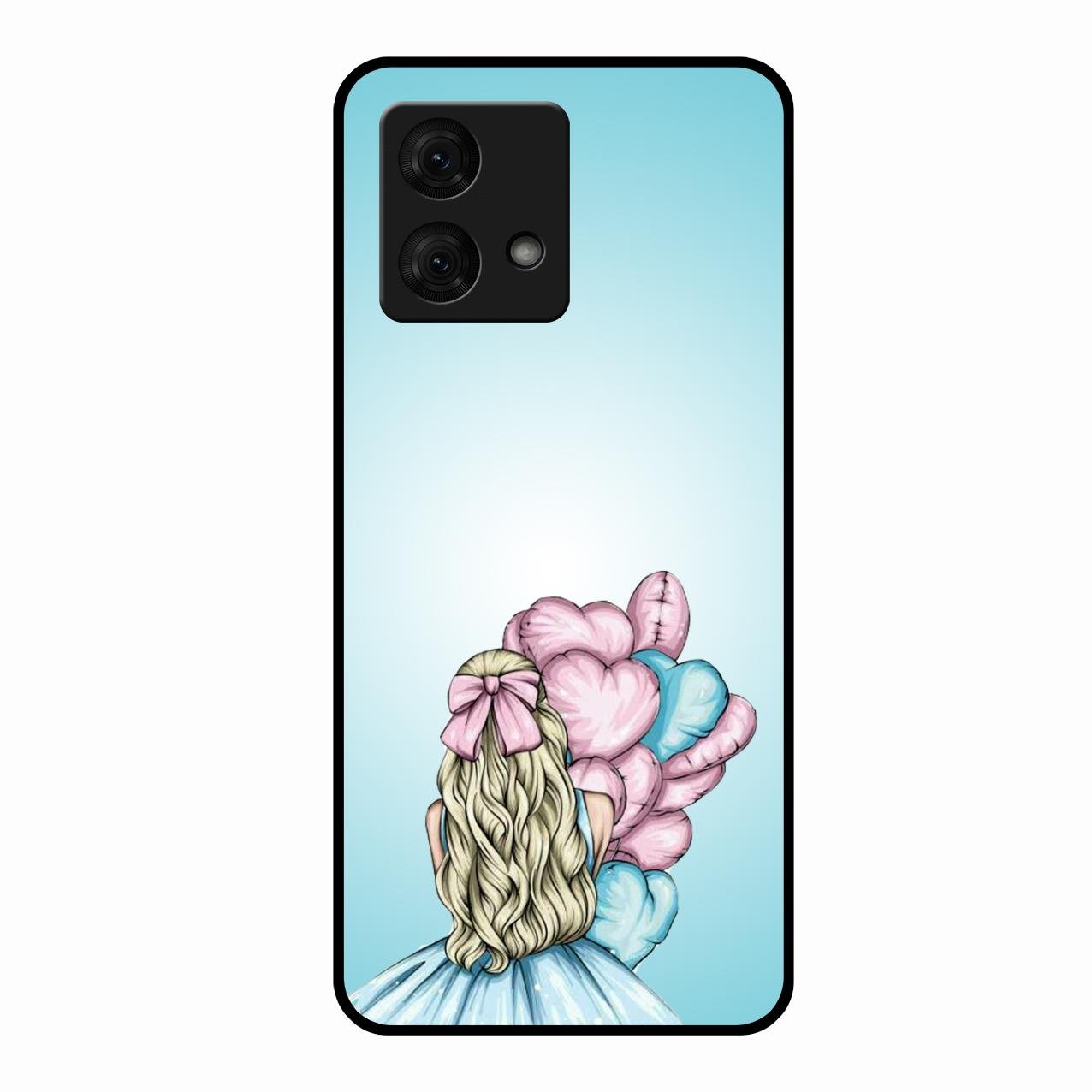 Styles Girl With Balloon Glass Case For Motorola g84 5G