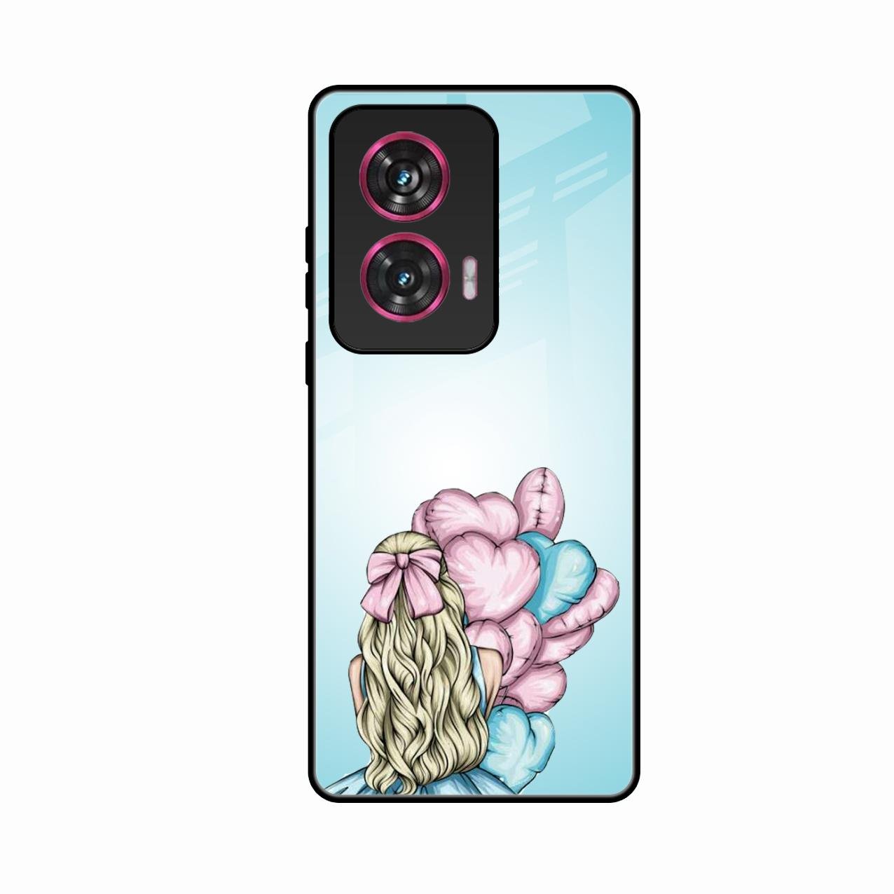Styles Girl With Balloon Glass Case For Motorola G96 5G