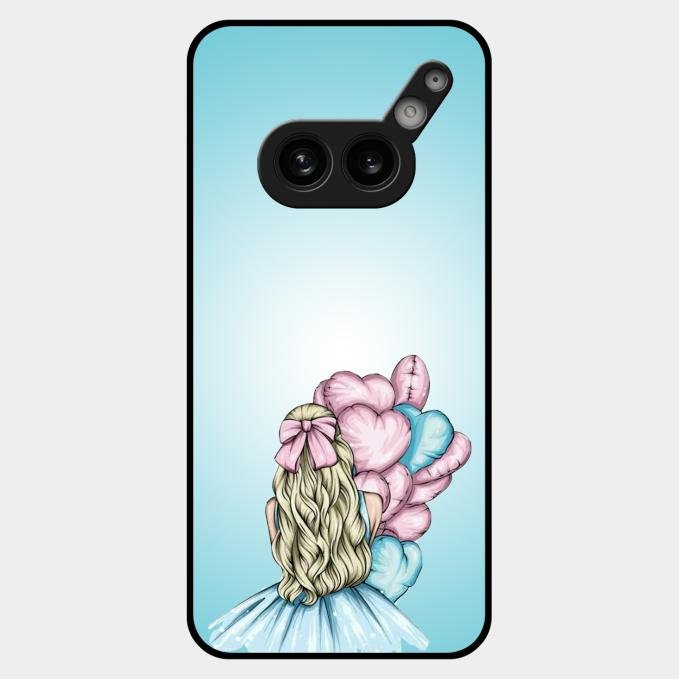 Styles Girl With Balloon Glass Case For Nothing Phone 2A Plus