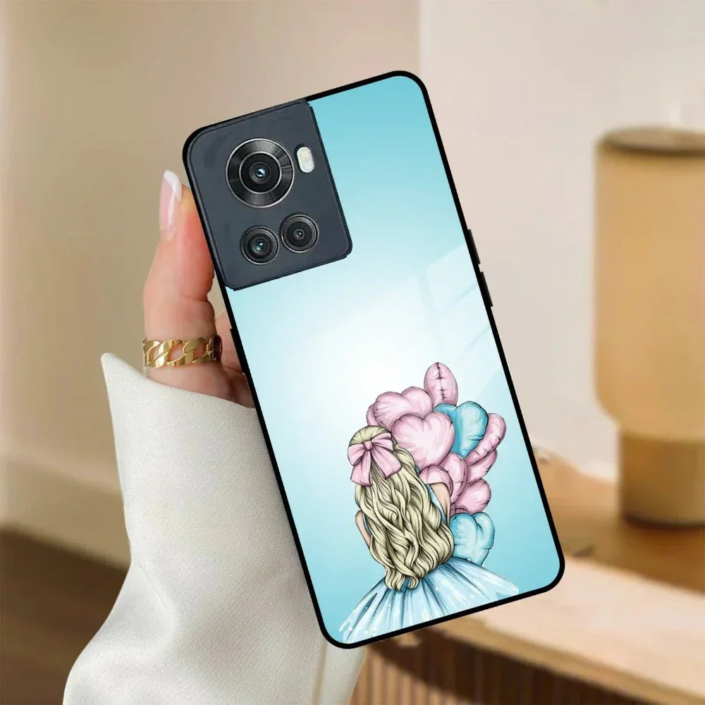 Styles Girl With Balloon Glass Case For Oneplus - ShopOnCliQ