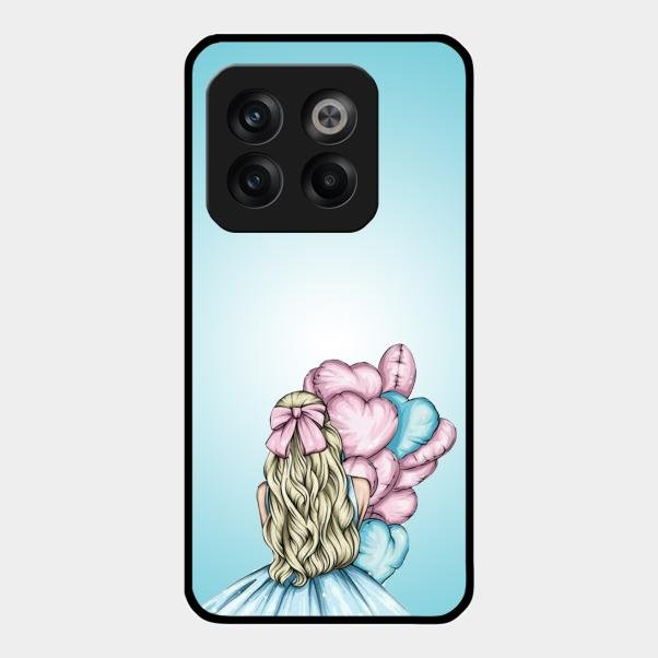 Styles Girl With Balloon Glass Case For Oneplus 10T 5G
