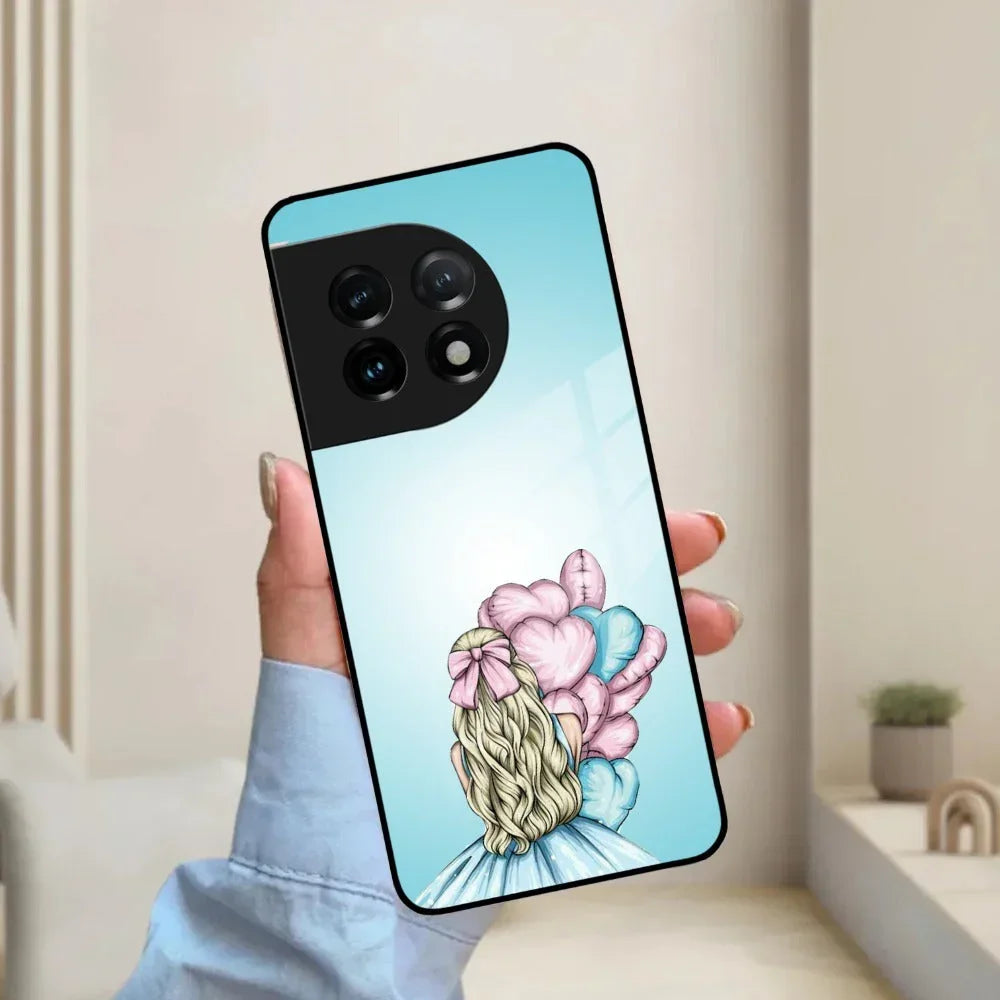Styles Girl With Balloon Glass Case For Oneplus - ShopOnCliQ