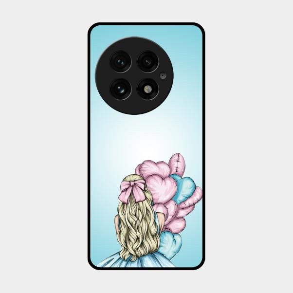 Styles Girl With Balloon Glass Case For Oneplus 13 5G