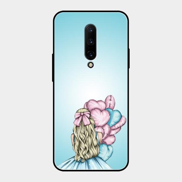 Styles Girl With Balloon Glass Case For Oneplus 7 Pro