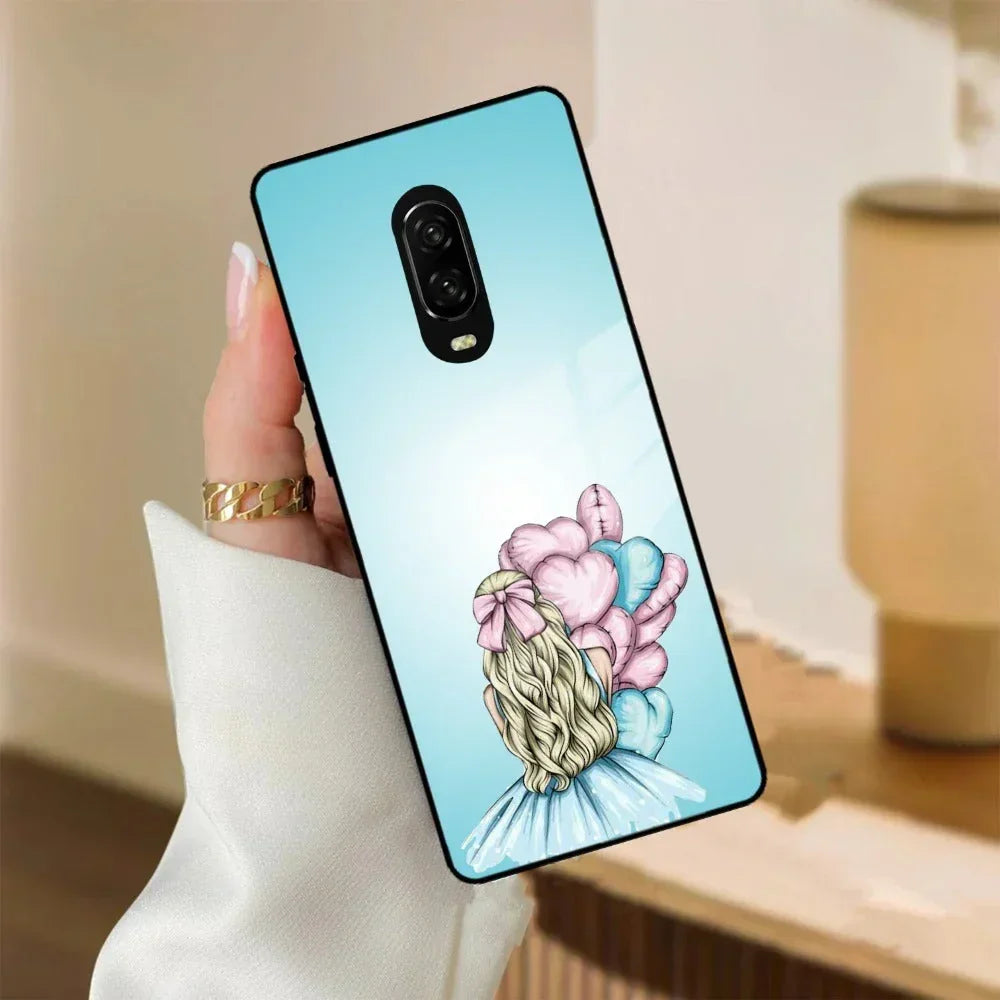 Styles Girl With Balloon Glass Case For Oneplus - ShopOnCliQ