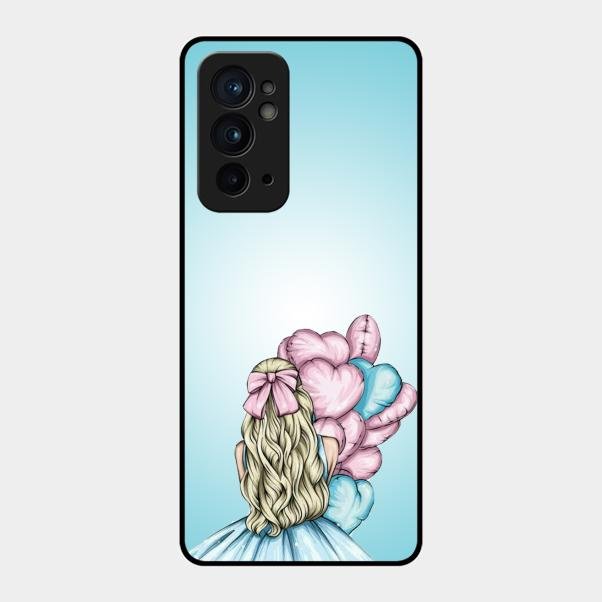 Styles Girl With Balloon Glass Case For Oneplus 9Rt 5G