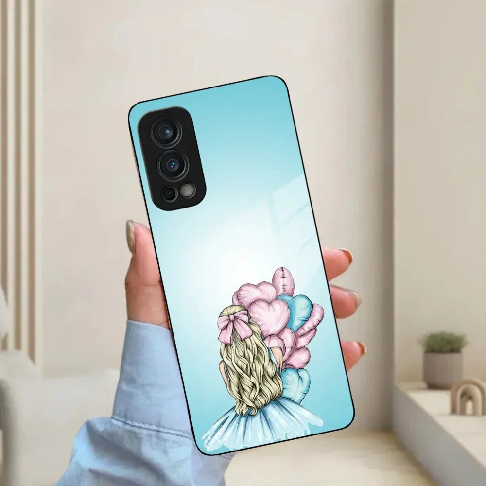 Styles Girl With Balloon Glass Case For Oneplus - ShopOnCliQ