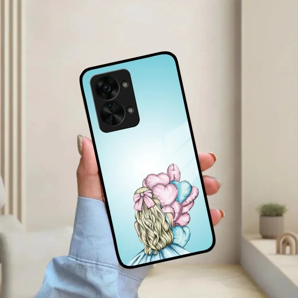 Styles Girl With Balloon Glass Case For Oneplus - ShopOnCliQ