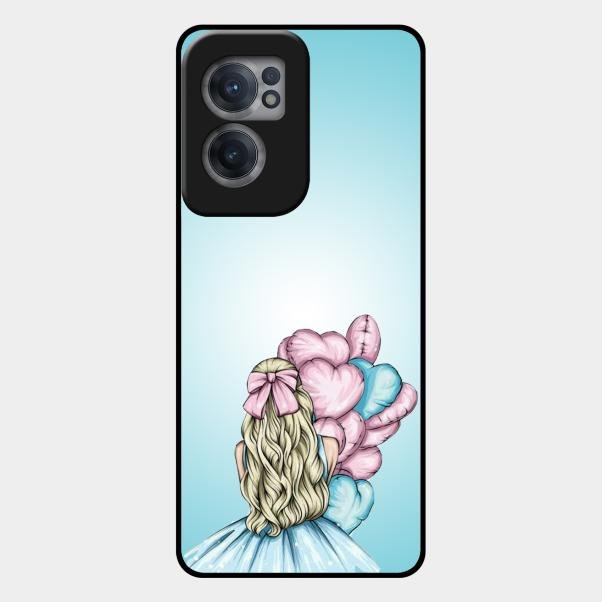 Styles Girl With Balloon Glass Case For Oneplus Nord Ce 2 5G