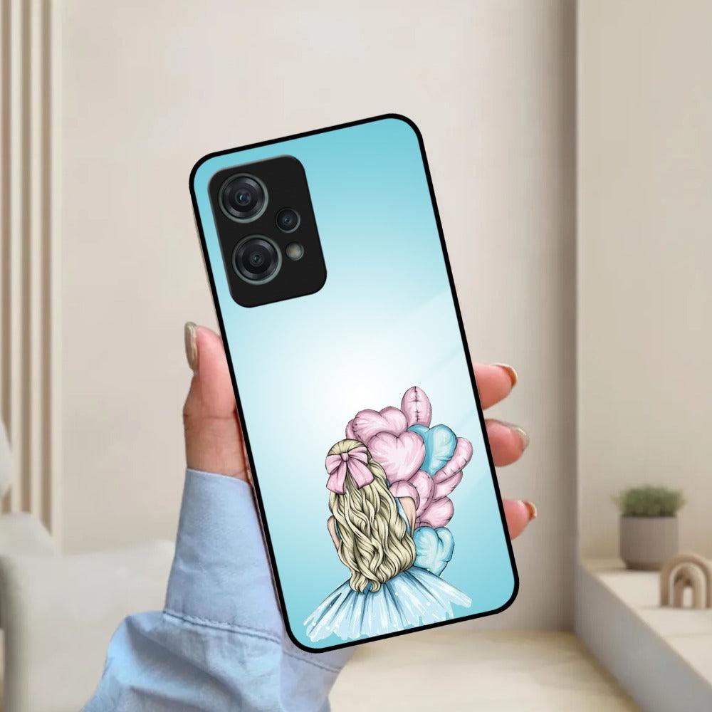 Styles Girl With Balloon Glass Case For Oneplus