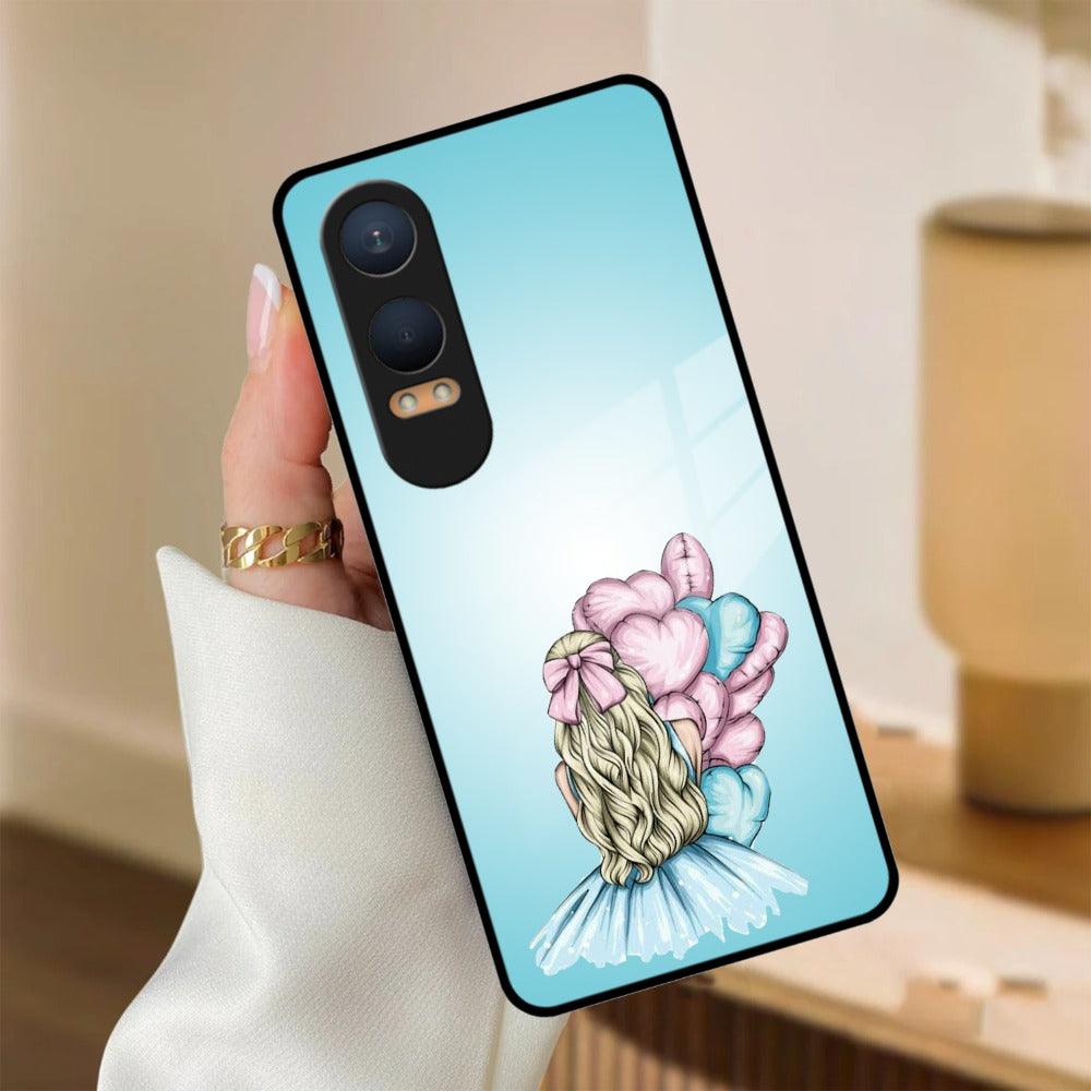 Styles Girl With Balloon Glass Case For Oneplus