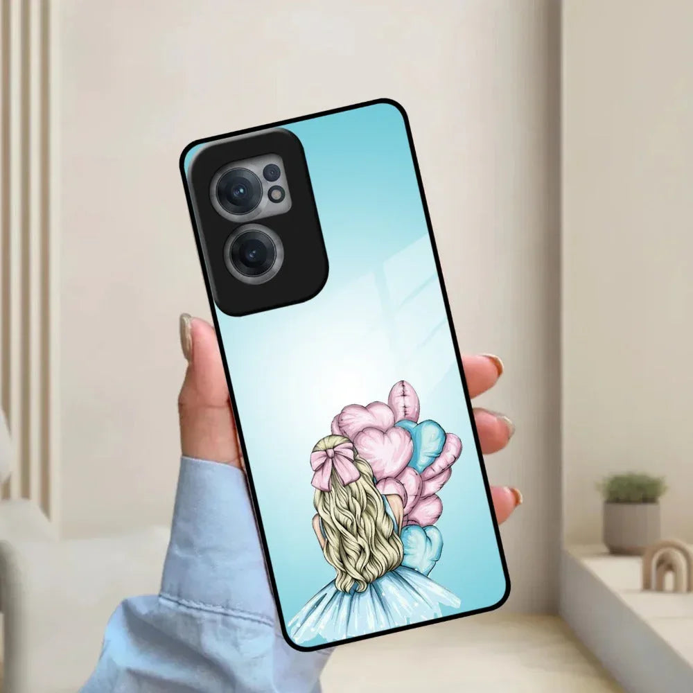 Styles Girl With Balloon Glass Case For Oneplus - ShopOnCliQ