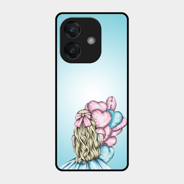 Styles Girl With Balloon Glass Case For Oppo A3X 5G