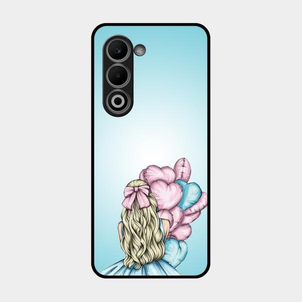 Styles Girl With Balloon Glass Case For Oppo A5 5G