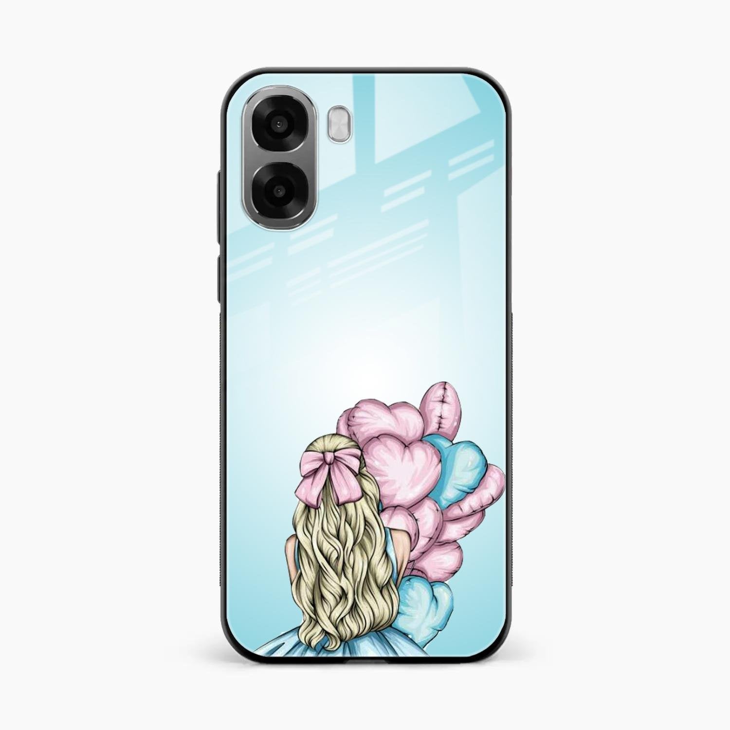 Styles Girl With Balloon Glass Case For Oppo A6X 5G