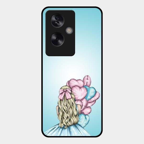 Styles Girl With Balloon Glass Case For Oppo A79 5G
