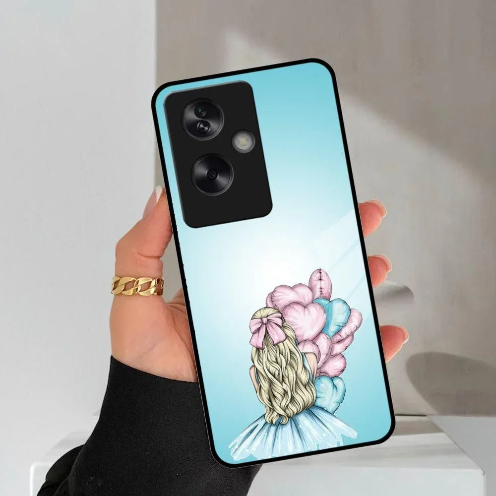 Styles Girl With Balloon Glass Case For Oppo - ShopOnCliQ