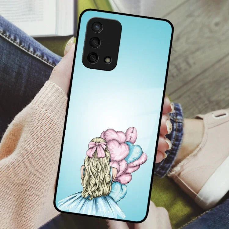 Styles Girl With Balloon Glass Case For Oppo - ShopOnCliQ