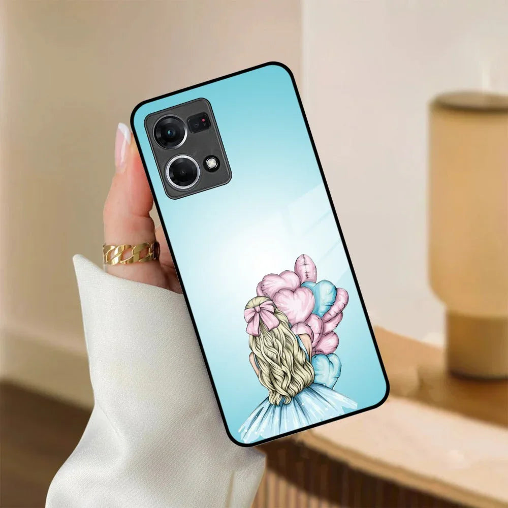 Styles Girl With Balloon Glass Case For Oppo - ShopOnCliQ