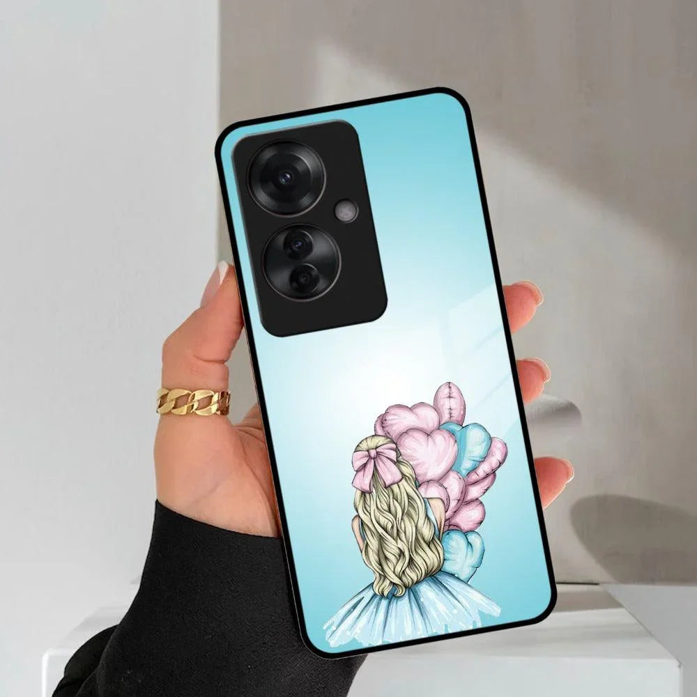 Styles Girl With Balloon Glass Case For Oppo - ShopOnCliQ