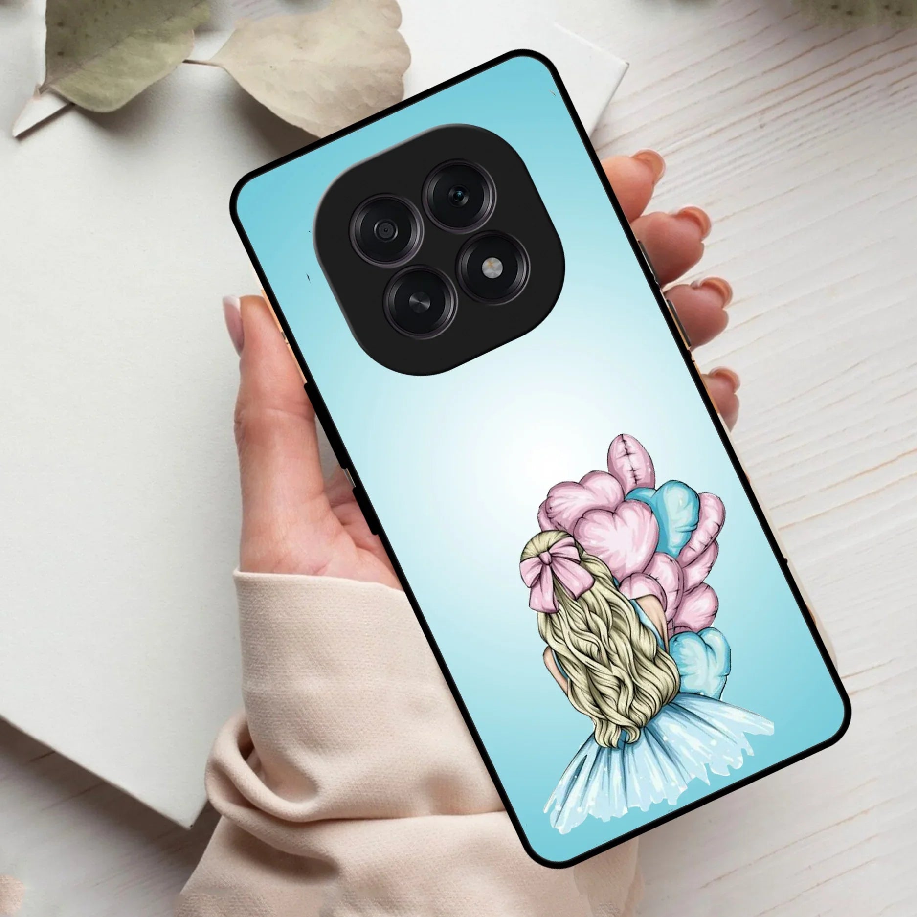 Styles Girl With Balloon Glass Case For Oppo - ShopOnCliQ