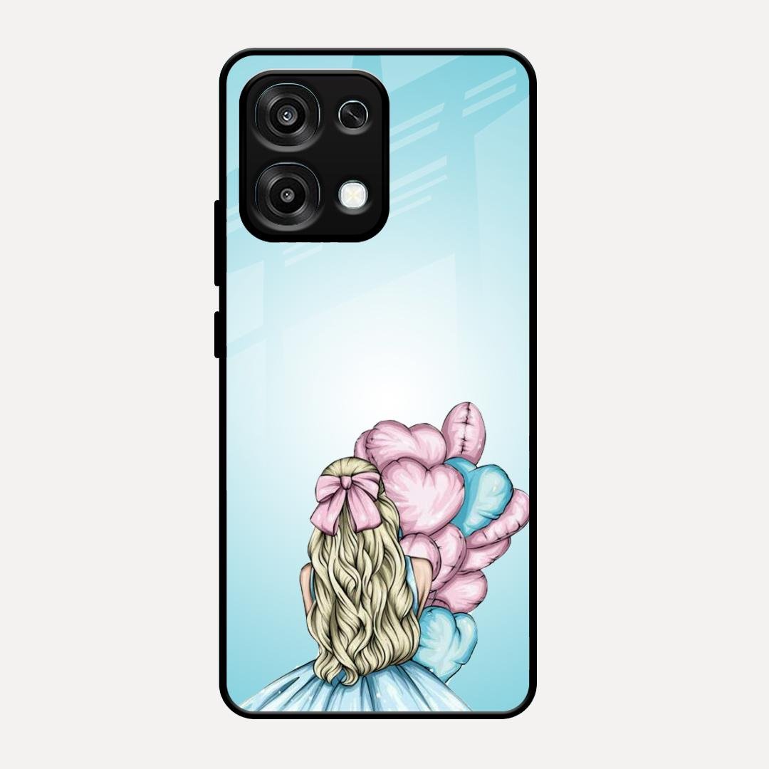 Styles Girl With Balloon Glass Case For Oppo F31 5G