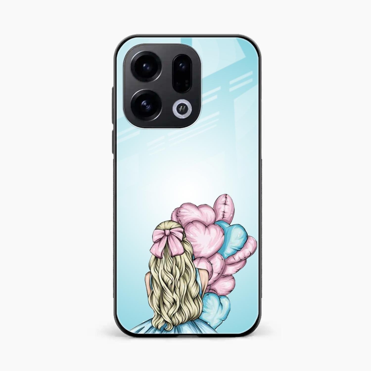Styles Girl With Balloon Glass Case For Oppo Find X9 5G