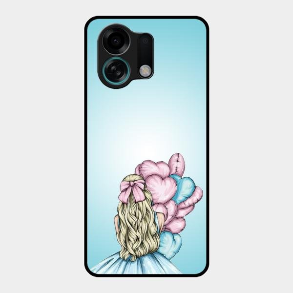 Styles Girl With Balloon Glass Case For Oppo K13 Turbo 5G