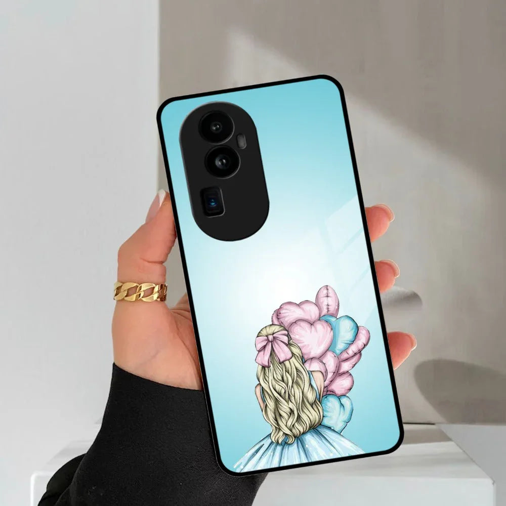 Styles Girl With Balloon Glass Case For Oppo - ShopOnCliQ