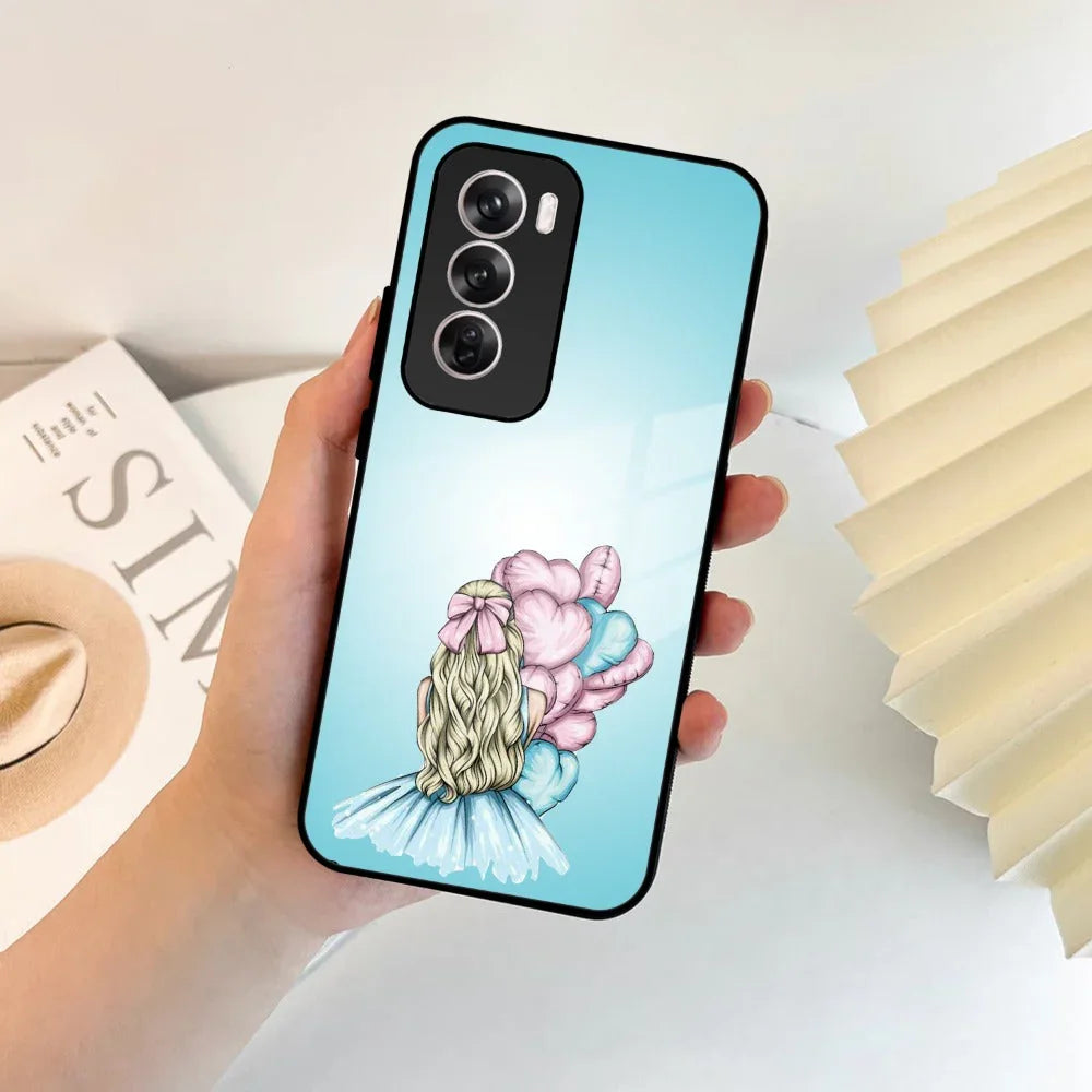 Styles Girl With Balloon Glass Case For Oppo - ShopOnCliQ