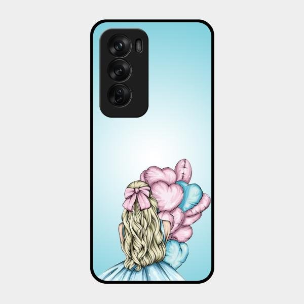 Styles Girl With Balloon Glass Case For Oppo Reno 12 Pro 5G