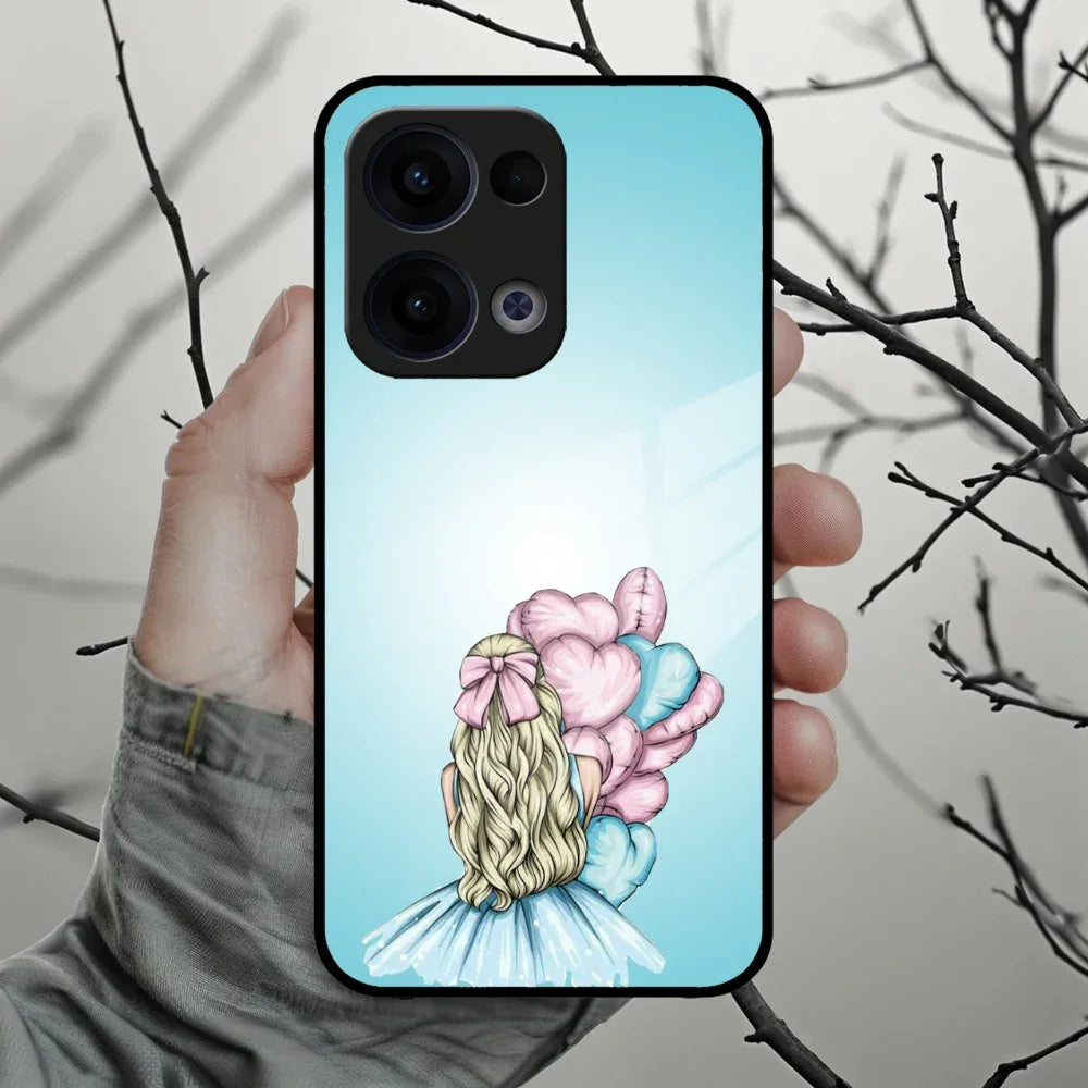 Styles Girl With Balloon Glass Case For Oppo - ShopOnCliQ