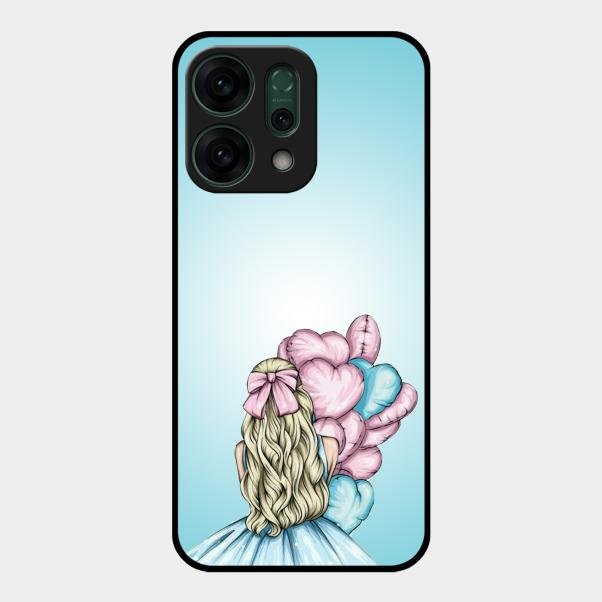 Styles Girl With Balloon Glass Case For Oppo Reno 14 5G
