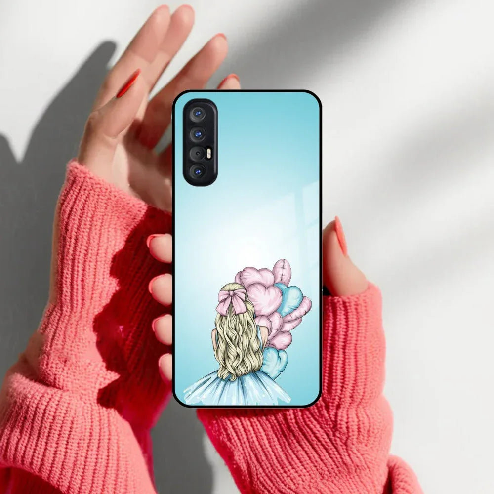 Styles Girl With Balloon Glass Case For Oppo - ShopOnCliQ