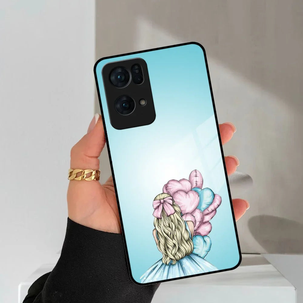Styles Girl With Balloon Glass Case For Oppo - ShopOnCliQ