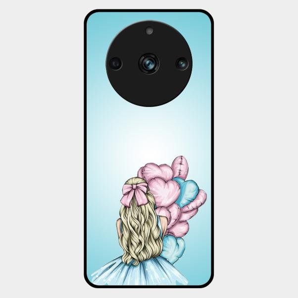Styles Girl With Balloon Glass Case For Realme 11 Pro Plus 5G