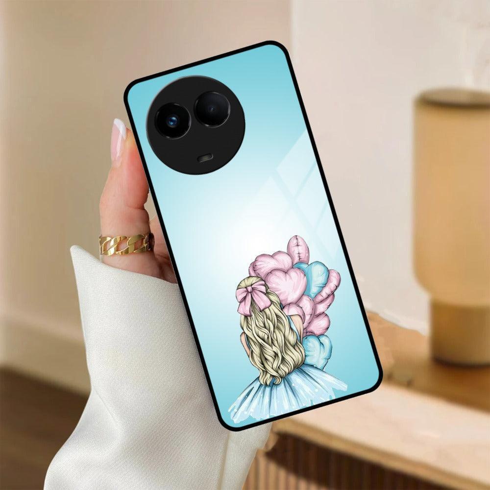 Styles Girl With Balloon Glass Case For Realme/Narzo - ShopOnCliQ