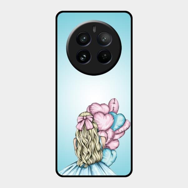 Styles Girl With Balloon Glass Case For Realme 12 Pro Plus 5G