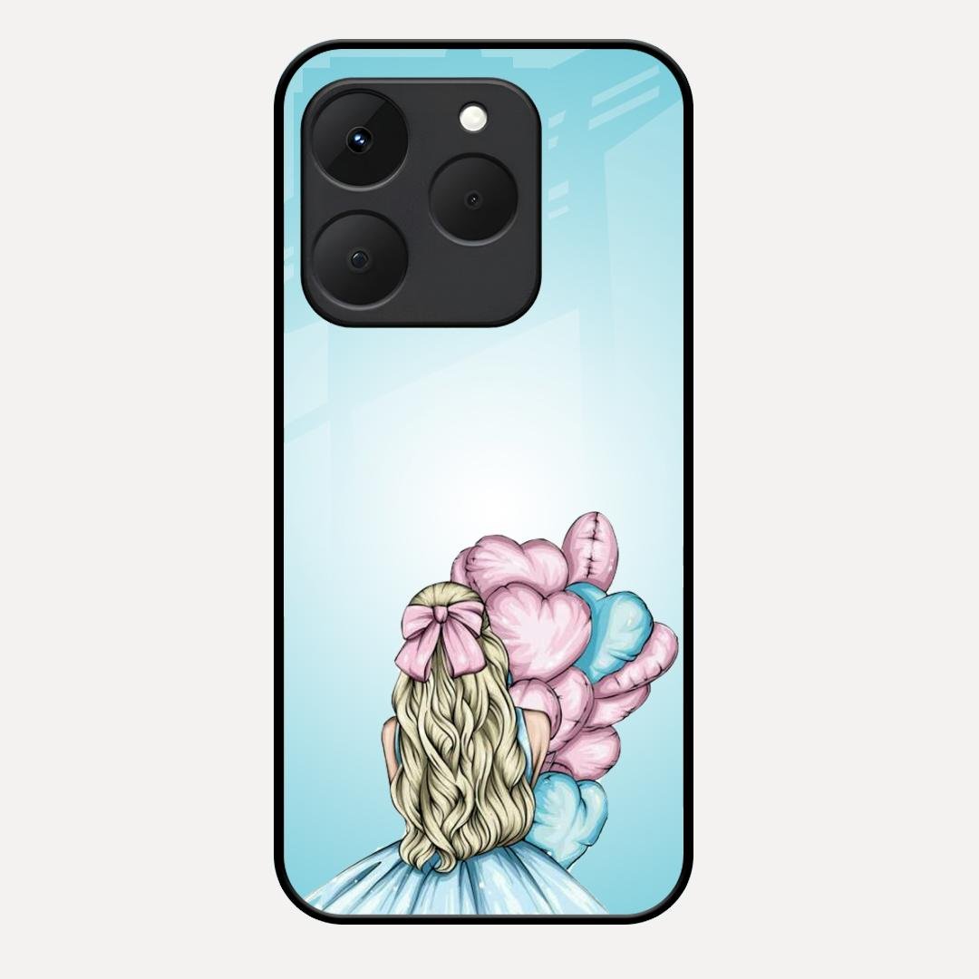 Styles Girl With Balloon Glass Case For Realme 15T 5G