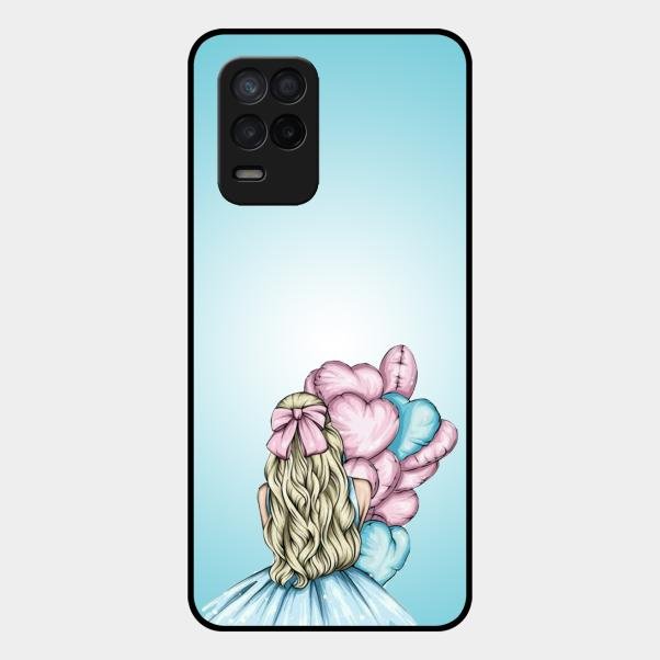Styles Girl With Balloon Glass Case For Realme 9 5G