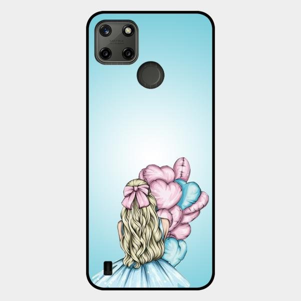 Styles Girl With Balloon Glass Case For Realme C21Y
