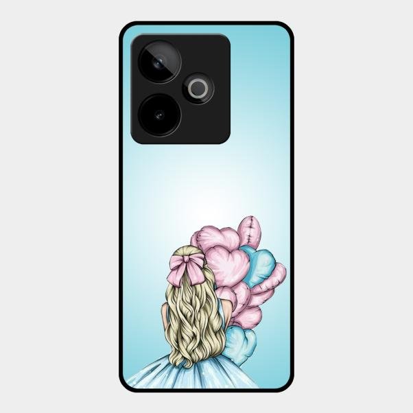 Styles Girl With Balloon Glass Case For Realme Gt 7T 5G
