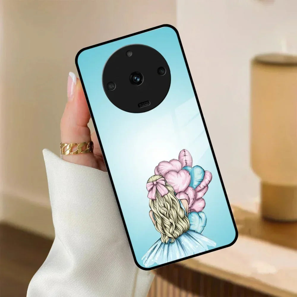 Styles Girl With Balloon Glass Case For Realme/Narzo - ShopOnCliQ