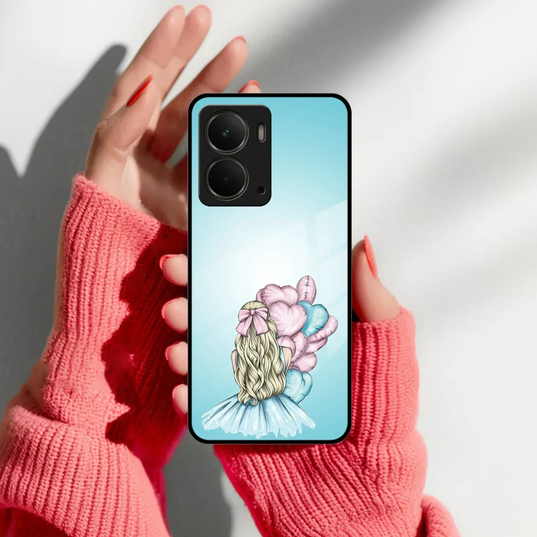Styles Girl With Balloon Glass Case For Realme/Narzo - ShopOnCliQ
