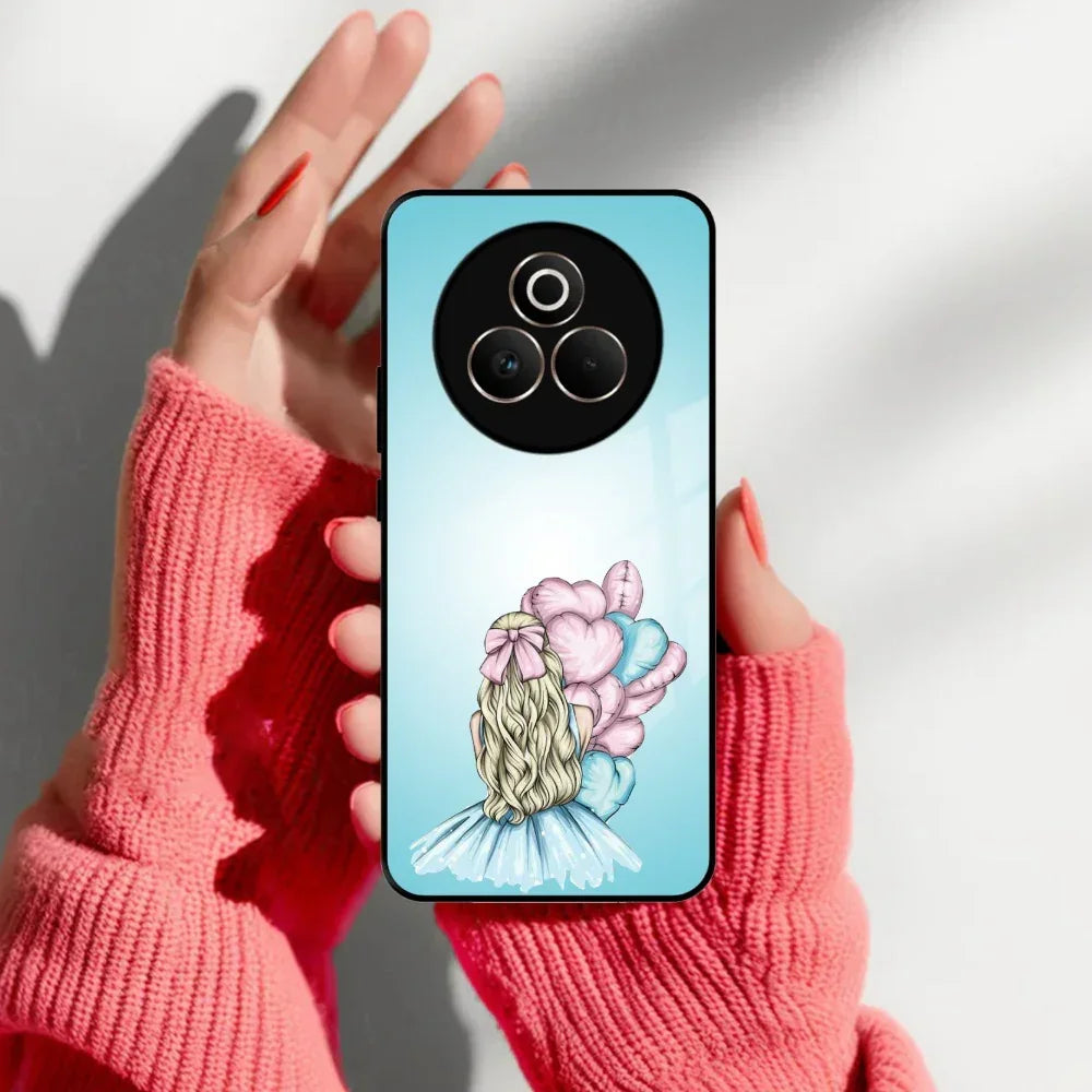 Styles Girl With Balloon Glass Case For Realme/Narzo - ShopOnCliQ